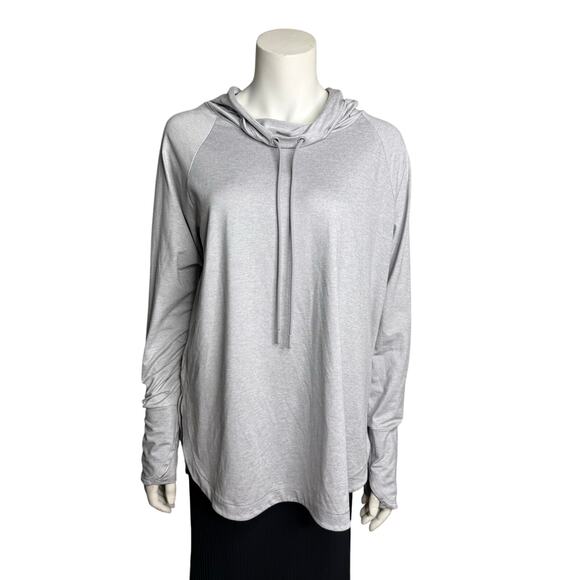 Athleta Uptempo Hoodie Women's Large Light Gray Long Sleeve - Picture 7 of 7